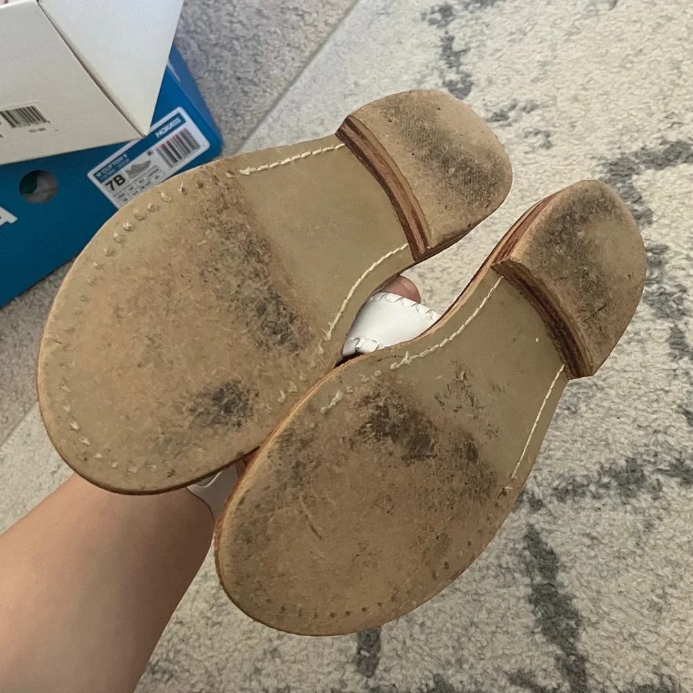 Jack Rogers White Leather Sandals - Picture 3 of 5